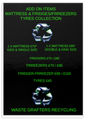 MATTRESS / FRIDGES / FREEZERS COLLECTION